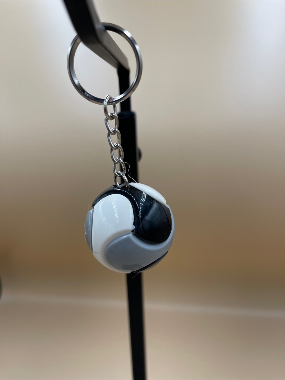 Black, White & Gray Swirl Puzzle Keychain Magic Puzzle Ball